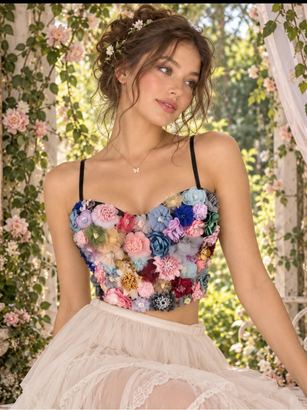Fairycore 3D Floral Bustier Akira All Time Bloom Coquettegirl Cottagecore
